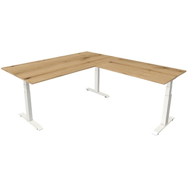 Kerkmann Schreibtisch höhenverstellbar (elektrisch) »Move 4« 200 cm T-Fuß 90°-Winkel braun, 200x129x80 cm