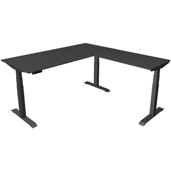 Kerkmann Schreibtisch höhenverstellbar (elektrisch) »Move 4« 180 cm T-Fuß 90°-Winkel grau, 180x129x80 cm