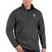 Men's Antigua Heather Black NBA Big & Tall Fortune Quarter-Zip Pullover Jacket