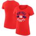 Women's G-III 4Her by Carl Banks Red New York Giants City Team Graphic Lightweight Fitted Crewneck T-Shirt