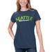 Women's G-III 4Her by Carl Banks Heathered College Navy Seattle Seahawks Main Game T-Shirt