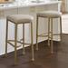 Sloan Backless Bar & Counter Stool - Counter Height (23-1/2"H Seat), Antique Brass, Antique Brass/Marbled Caramel/Counter Height - Grandin Road