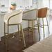 Sloan Low Back Bar & Counter Stool - Counter Height (24" Seat), Antique Brass, Antique Brass/Marbled Snow/Counter Height - Grandin Road