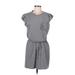 Chic Me Casual Dress - Mini High Neck Short sleeves: Gray Print Dresses - Women's Size Medium