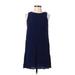 Lulus Casual Dress - Mini Crew Neck Sleeveless: Blue Print Dresses - Women's Size X-Small