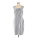 Ann Taylor Factory Casual Dress - Sheath Square Sleeveless: White Print Dresses - Women's Size 6 Petite