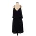 Adelyn Rae Casual Dress - Mini Plunge Sleeveless: Black Print Dresses - Women's Size X-Small