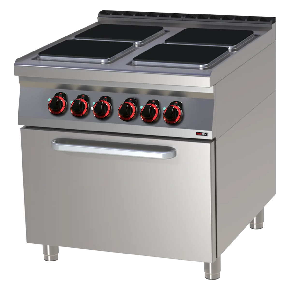 A&S polarny Elektroherd mit Backofen Standgerät Edelstahl 4 Herdplatten 17,1 kW 800x900x900mm 50-300°C Image