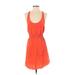 Wilfred Casual Dress - Mini Scoop Neck Sleeveless: Orange Print Dresses - Women's Size X-Small