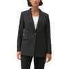 Longblazer S.OLIVER BLACK LABEL, Damen, Gr. 42, schwarz, Web, Obermaterial: 47% Polyester, 47% Viskose, 6% Elasthan. Futter: 51% Viskose, 49% Polyamid, unifarben, elegant, figurumspielend hüftbedeckend, V-Ausschnitt, Langarm Manschette, Blazer, mit...