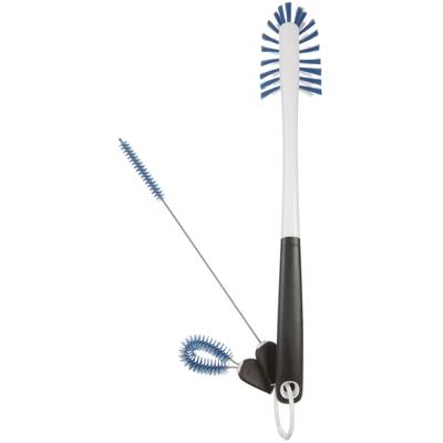 Reinigungsbürsten-Set OXO GOOD GRIPS, blau (blau, weiß und schwarz), Kunststoff, Reinigungsbürsten, für Wasserflaschen Image