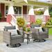 Red Barrel Studio® 3 Piece Rattan Seating Group w/ Cushions Synthetic Wicker/All - Weather Wicker/Wicker/Rattan in Gray | Outdoor Furniture | Wayfair