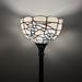 Astoria Grand Sehnaz Tiffany Torch Floor Lamp White Stained Glass Flowers LED Bulb Included H66" in Brown | Wayfair