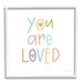 Ebern Designs You Are Loved Soft Rainbow Hearts - Floater Frame Graphic Art on Wood in Brown | 12 H x 12 W x 1.5 D in | Wayfair