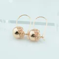 Boucles d'oreilles pendantes en or pour femmes et filles perle boule ronde bijoux sculptés petit