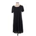 Madewell Casual Dress - Shift Scoop Neck Short sleeves: Black Print Dresses - Women's Size Small