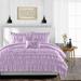 Twin/Twin XL Size Microfiber Duvet Cover Multi Ruffle Ultra Soft & Breathable 3 Piece Luxury Soft Wrinkle Free Cooling Sheet (1 Duvet Cover with 2 Pillowcases Lilac)