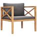 Aibecy Patio Chair with Dark Gray Cushions Solid Teak Wood