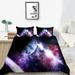 Starry Sky Painting Home Bed Set Polyester Bedding Cover Set with Pillowcase Duvet Cover Set Full (80 x90 )