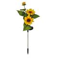 Solar Power Sunflower Garden Stake 2 Blooms and 1 Bud