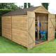 10X8 Apex Pressure Treated Overlap Green Wooden Shed With Floor - Assembly Service Included