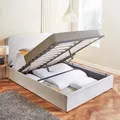 Home Treats Velvet Ottoman Bed Frame Single Storage Bed Frame - No Mattress