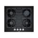 Bosch Pnp6B6B90 4 Burner Black Glass Stainless Steel Gas Hob, (W)590mm