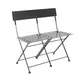 Charles Bentley 2 Seater Folding Metal Bistro Garden Patio Bench - Dark Grey