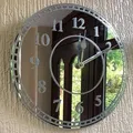DEENZ Round Silver Sparkle Glitter Mirrored Wall Clock 35Cm