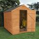 8X6 Apex Dip Treated Overlap Golden Brown Wooden Shed With Floor