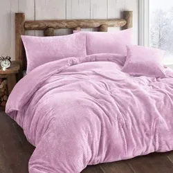 Homes & Linen Teddy Bear Fleece Waffle Duvet Cover Set With Matching Throws & Cushion Covers Warm Soft Teddy Waffle Bedding Collection