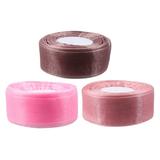 3 Rolls 4cm 45m Organza Ribbon Wedding Festive Party Decor Gift Packing Ribbon DIY Accessories Decoration (Pink Lotus Root Pink Cameo Brown)