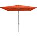 Dtwnek 6.5 ft. x 10 ft Rectangular Patio Umbrella with Tilt Crank and 6 Sturdy Ribs for Deck Lawn Pool Orange