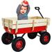 All Terrain Wagons for Kids Wagon w/ Removable Wooden Side Panels & Steel Wagon Bed Folding Garden Wagon for Kids/ Pets Red