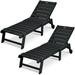 Dextrus 2 Pieces Patio Chaise Lounge Chairs Furniture Set Pool Reclining Chaise Chairs With Wheels Waterproof Poolside Chaise Lounge with 400lbs Capacity - Black