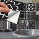 Walplus Arabic Black And Silver Metallic Tile Stickers Multipack 96Pcs