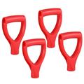 4PCS Shovel Handle Plastic D-shaped Spade Handle Shovel Replacement Handle Ergonomic Plastic Handle Hanging Shovel Handle for Spade Shovel Red