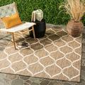 Safavieh Courtyard Patrica Indoor/ Outdoor Waterproof Patio Backyard Rug Brown/Beige 5 3 x 7 7 5 x 8 8 Round Outdoor Indoor Living Room