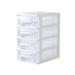 Four-layer Storage Cabinet Plastic Drawer Type Storage Box Portable Multifunctional Dustproof Storage Case Desktop Organizer Sundries Holder (Transparent White)