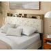Bed Frame Upholstered Platform Bed with Outlet & USB Ports, Wooden Platform Bed with Headboard and Shelf