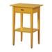 Wood High Legs Bedside Table End Table with Felt Lined Top Drawer and Open Storage Shelf for Bedroom Children's Rooms, Yellow