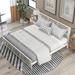 King Size Platform Bed with Horizontal Strip Hollow Shape（New）