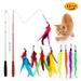 Cat Toys for Indoor Cats Interactive Cat Toy 2PCS Retractable Cat Wand Toy and 9PCS Cat Feather Toys Refills Funny Kitten Toys Cat Fishing Pole Toy for Bored Indoor Cats Chase and Exercise
