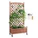 VEVOR 1 & 2 PCS Raised Garden Bed with Trellis 30x13x61.4in Each Wood Planters Drainage Holes Free-Standing Trellis Planter Box