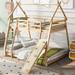 Twin over Queen Playful Design House Bunk Bed with Climbing Nets and Climbing Ramp