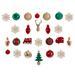 Holiday Deluxe Shatterproof 25 Count Christmas Tree Ornament Box Set - 3.5