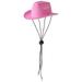 Fabric Stylish Pets Star Cowboy Hat Soft Comfortable Adjustable Straps Caps Street Parties - Pink