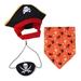1 Set of Halloween Pet Costume Cat Pirate Cosplay Hat Triangular Scarf Hat Kit for Party