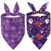 2 Pack Halloween Dog Bandanas Triangle Bibs Dog Scarf for Halloween Party Pet Costume -C