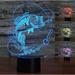 YSTIAN 3D Fishing Fish Night Light Lamp Illusion Night Light 7 Color Changing Touch Switch Table Desk Decoration Lamps Gift Acrylic Flat ABS Base USB Cable Toy